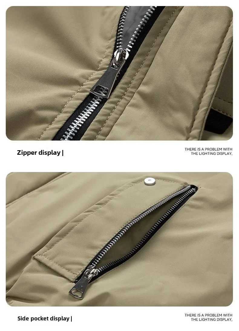 Mens Trend Jacket Autumn Winter New Collection Solid Color Thick Warm Outdoor Leisure Sports Cashmere Collar Jacket Mens Padded Clothing W241024