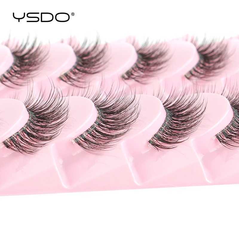 YSDO Manga Eyelash 5/10 Natural Full False Eyelash 3D Mink Eyelash Extension Cat Eye False Eyelash Artificial Roll Makeup ToolW241024