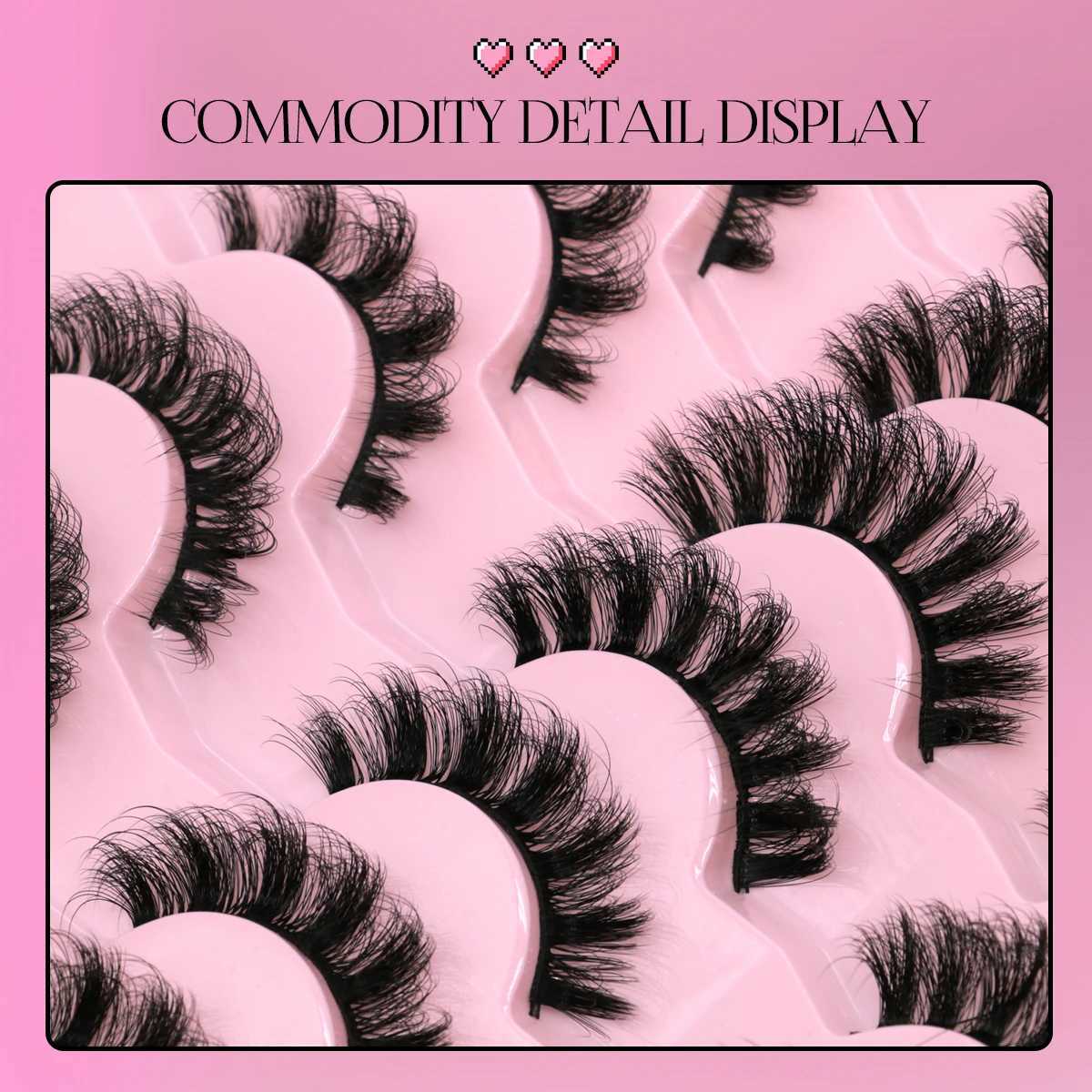 Groinneya Russian Strip Eyelash 5/20 3D Mink Eyelash Natural Eyelash Dramatic False Eyelash Wholesale Eyelash ExtensionW241024