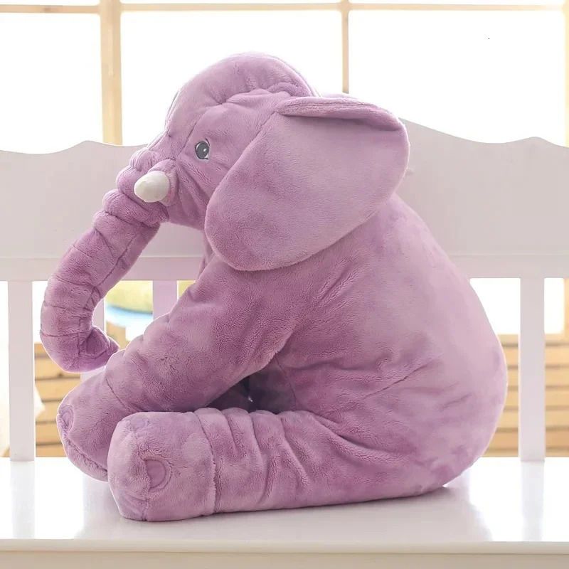 60cm cute pink gray elephant pillow soft and smooth plush toy cute baby sleeping pad stuffed animal doll gift 241014