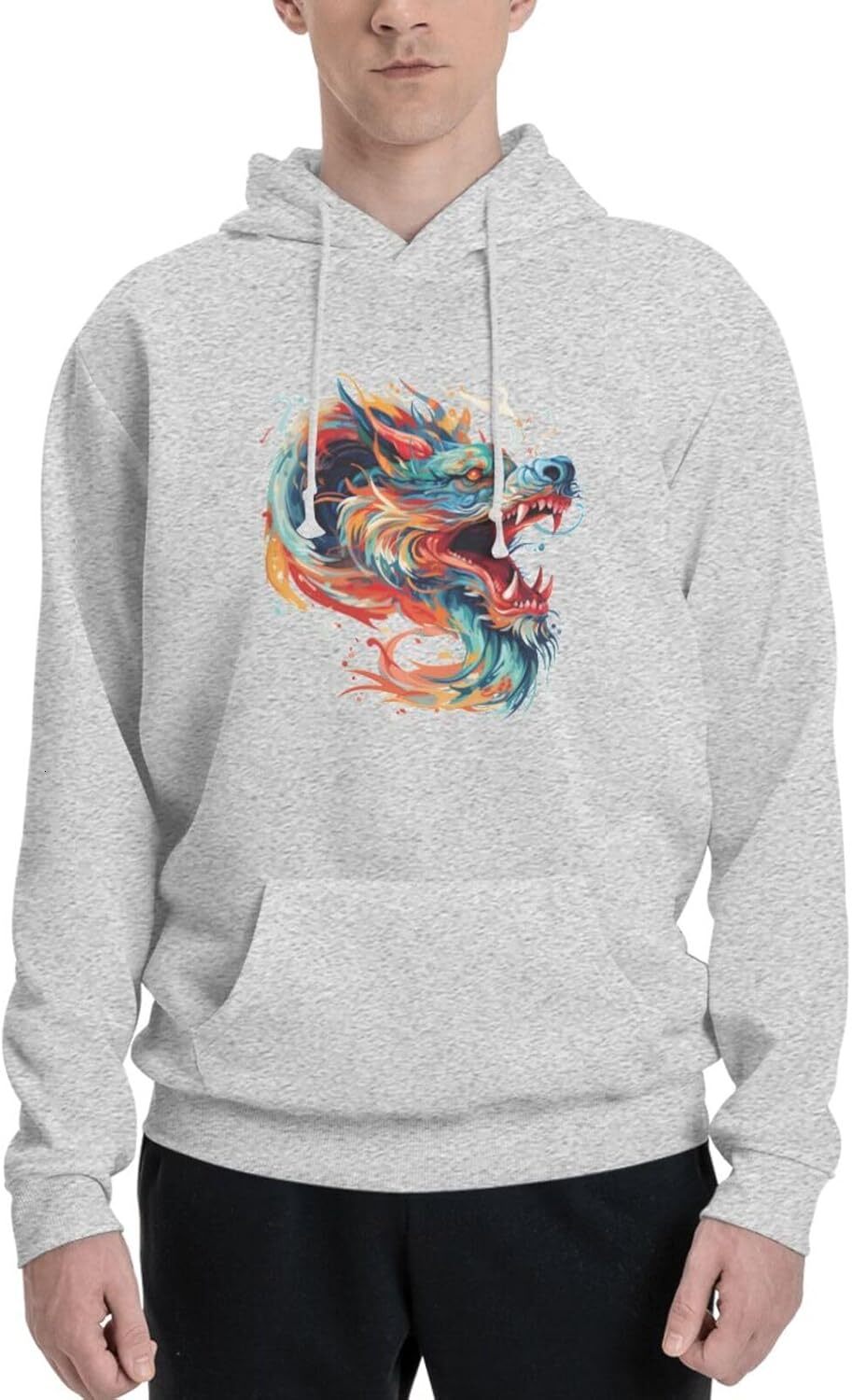 Hoodie for Mens Womens Funny Cartoon Chinese Dragon Print Hoodie for Sweatshirt Clothing Graphic Hoodies sweatshirt Pullover Long Sleeve