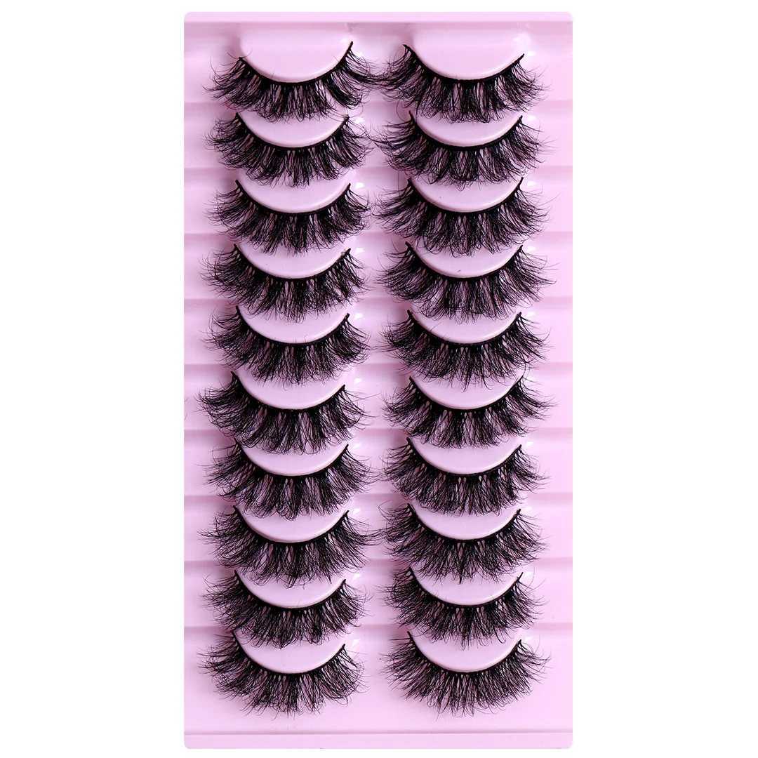 10 pairs of fluffy Russian striped eyelashes 3D false eyelashes makeup fluffy thick eyelashesW241024