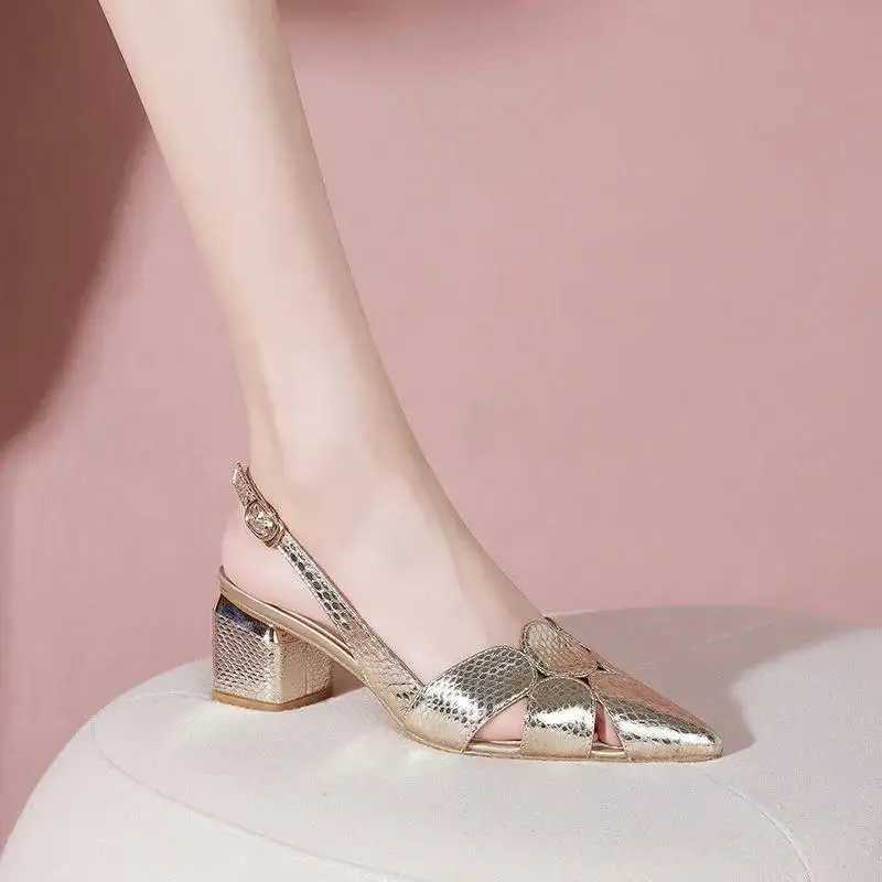 High Quality Golden foot pads breathable shoes summer new womens soft soled shoes leather shoes mesh sandals T241024