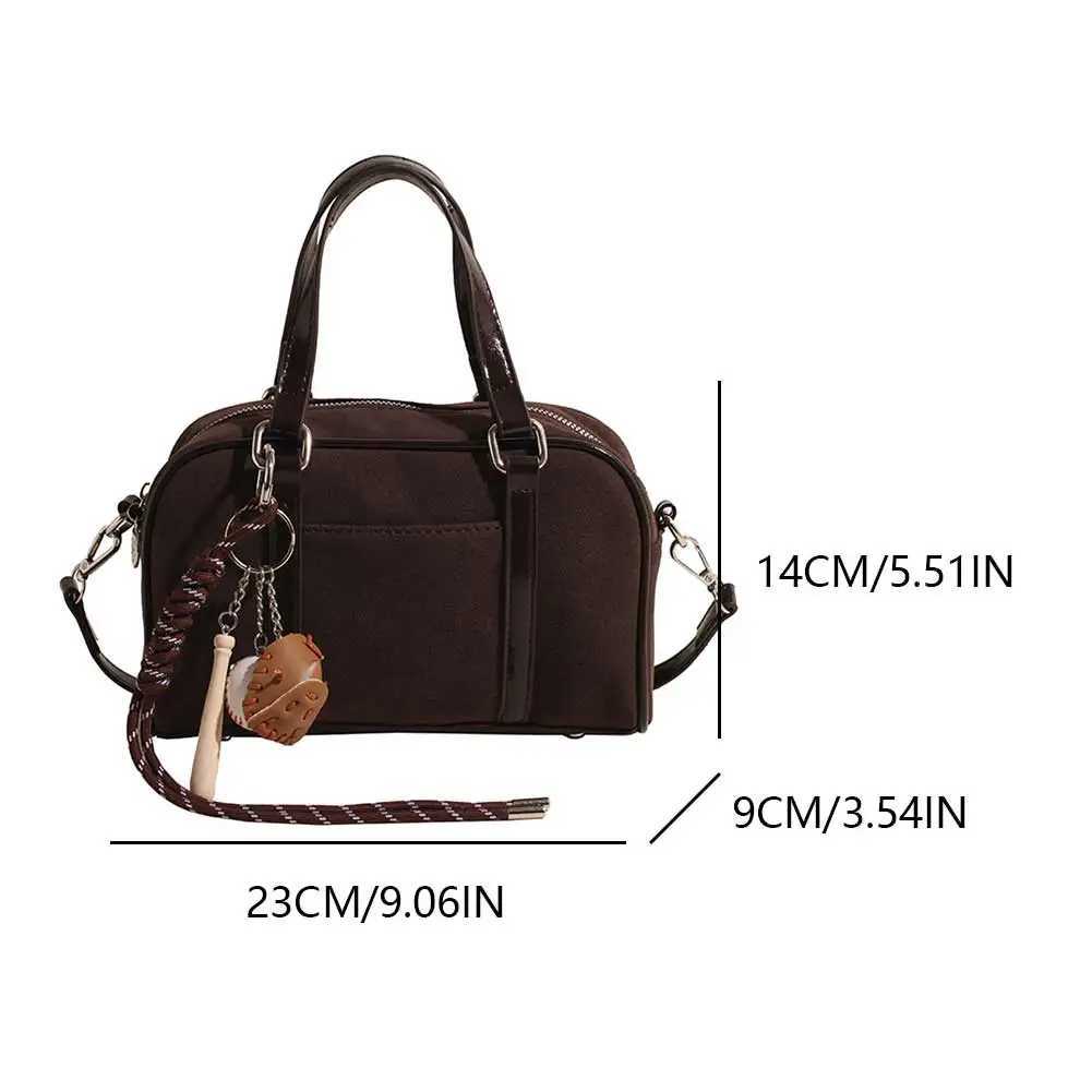 Women Suede Top Handle Bag Adjustable Strap Shoulder w Interior Pocket Crossbody Purse Clutch for Work Travel 241025