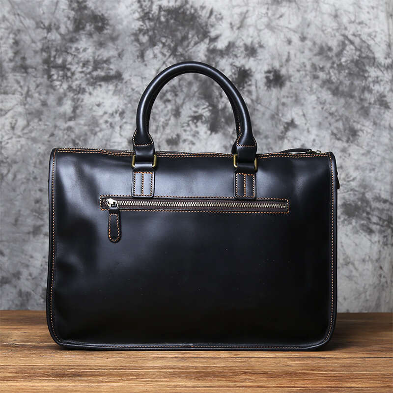 Business Leather Men Briefcase Natural Cowhide Retro Handbag Casual One Shoulder Diagonal Bag Suitable For 15 Inch Laptop