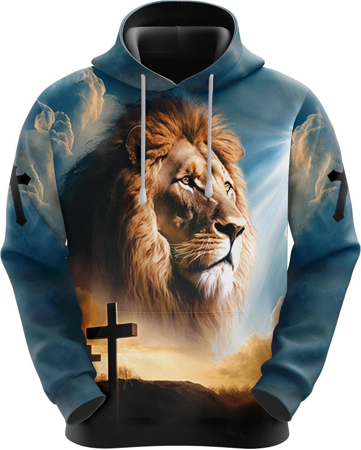 Hoodie for Mens Womens Unisex Hoodie 3D Printed Lion Face Christ Favor Pullover Hooded Sweatshirt Hoodies With Big Pockets All-in-one fashionHoodies s