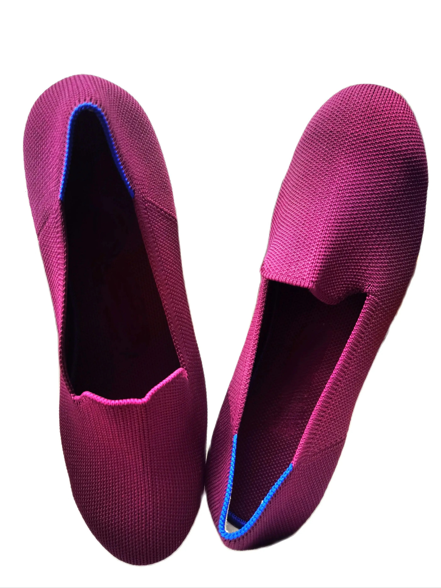 Maggies Walker Womens Elastic Soft Bottom Knitted Apartment Spring Shallow Mouth Washable Casual Load Size 35-40 241024