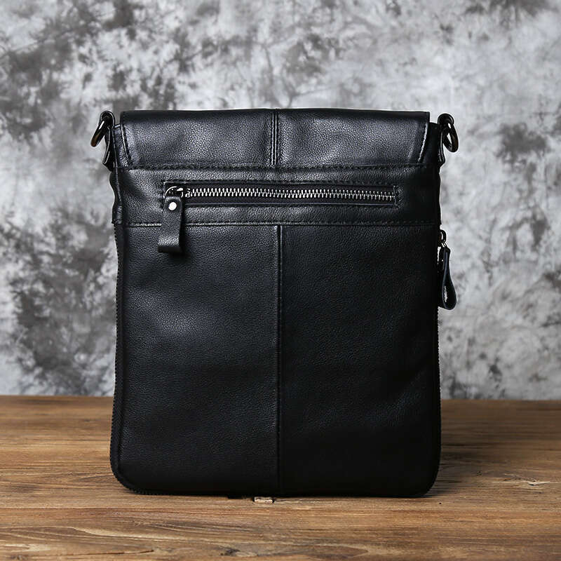 Casual Leather Men's Shoulder Versatile Top Layer Cowhide Crossbody Bag Trendy Ladies Small Backpack For 10-Inch Ipad