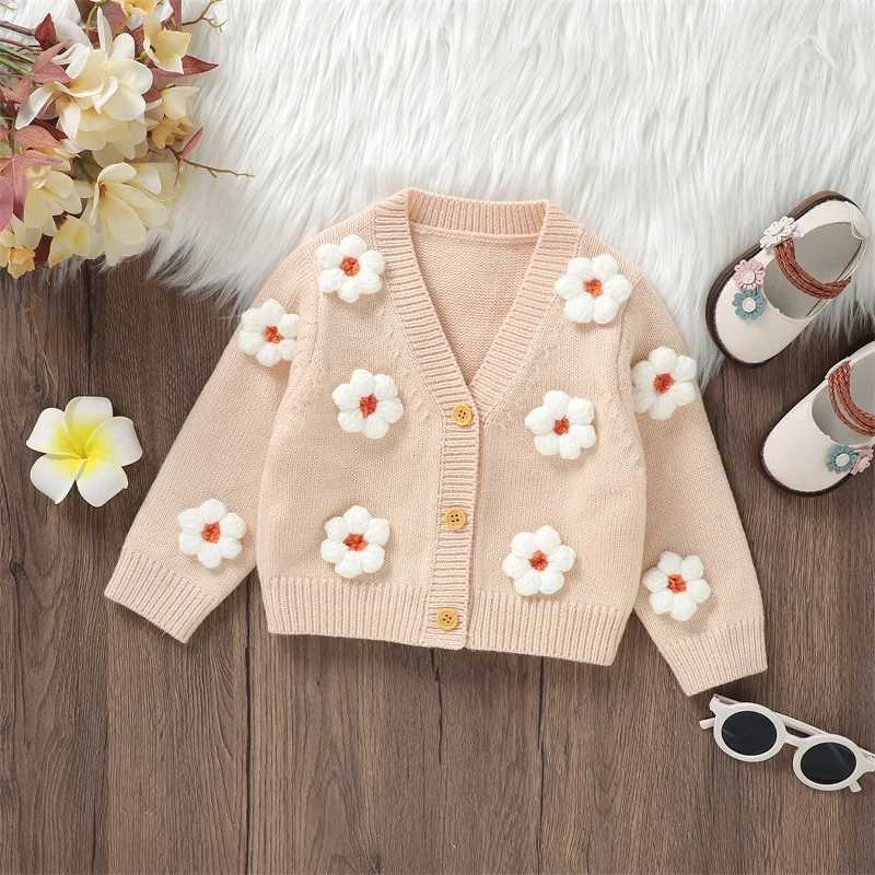 New born girl boy cute long sleeved button up cardigan wool sweater for children knitted sweater baby autumn and winter clothing W241025