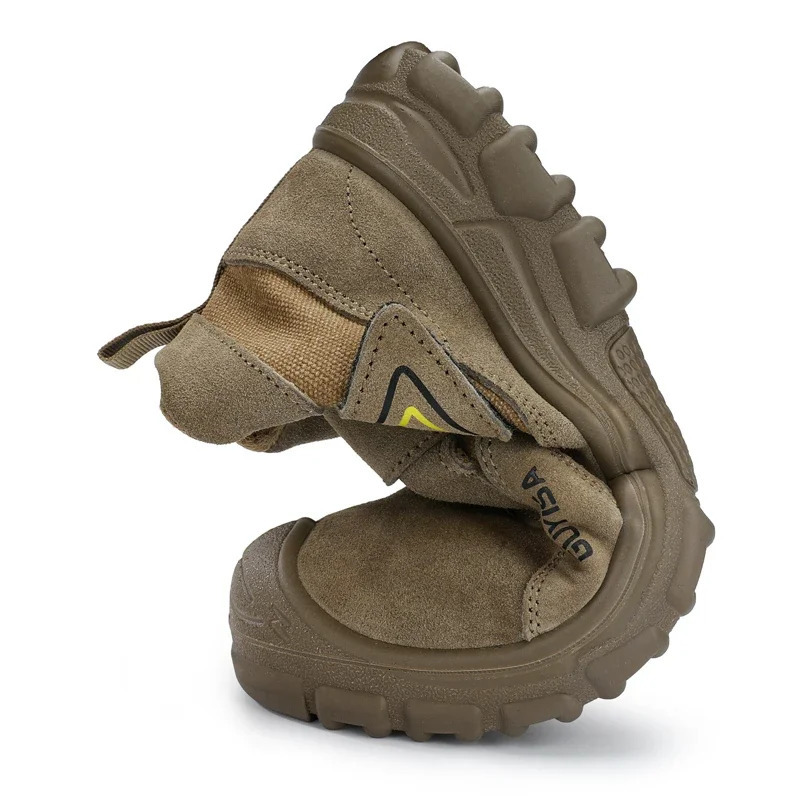 Anti slip welding work shoes shock resistant perforated mens and womens safety shoes protective shoes wear-resistant suede shoes 241024