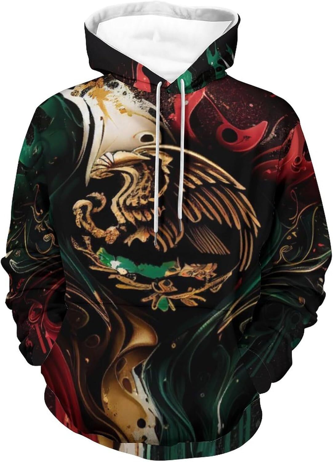 Hoodie for Mens Womens Men Women Long Sleeve Mexico Flag 3D Print Casual Hooded Pullover Graphic Hoodies sweatshirt Pullover Long Sleeve Fashionable a