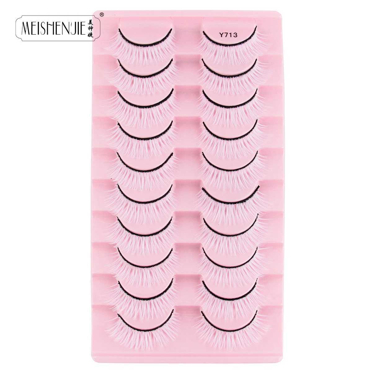 3/10 pairs of soft false eyelashes dramatic thick Russian eyelashes 3D mink eyelashes reusable fluffy Russian striped eyelash makeup toolW241024
