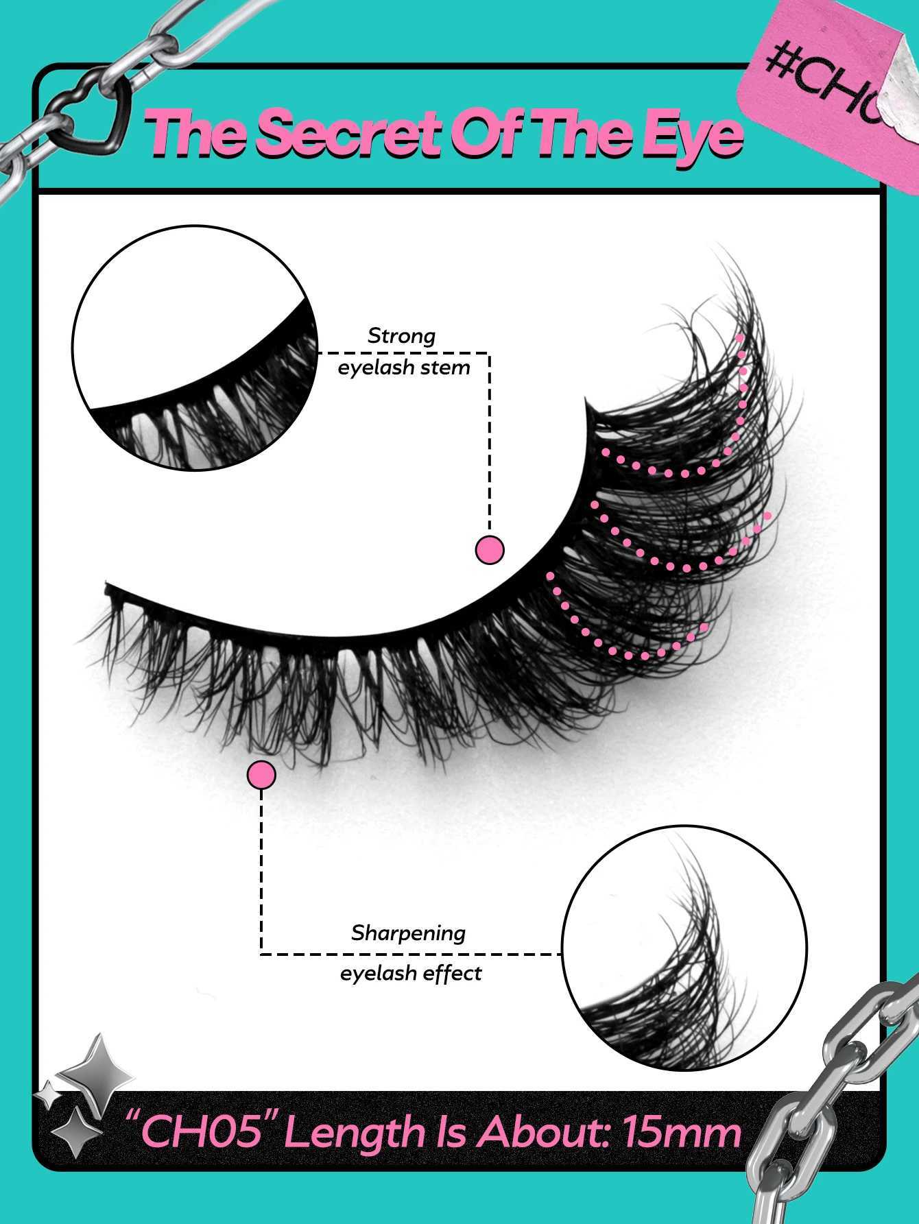 5 pairs of fake eyelashes cat eye eyelashes comic eyelashes artificial mink eyelashes natural long wing end slanted eyes fake eyelashesW241024