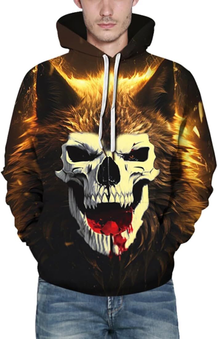 Hoodie for Mens Womens Mens Hoodie 3D Printed Pullover all-match Hooded Sweatshirt Cool Outfits With Pockets Graphic Hoodies sweatshirt Pullover Long 