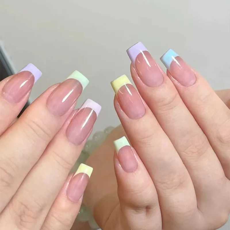 6 Colors 150pcs French Fake Nail Multi-size False Nail Press On Acrylic Nails Almond Wearing Armor Removable Convenient Pose KitXJ241025