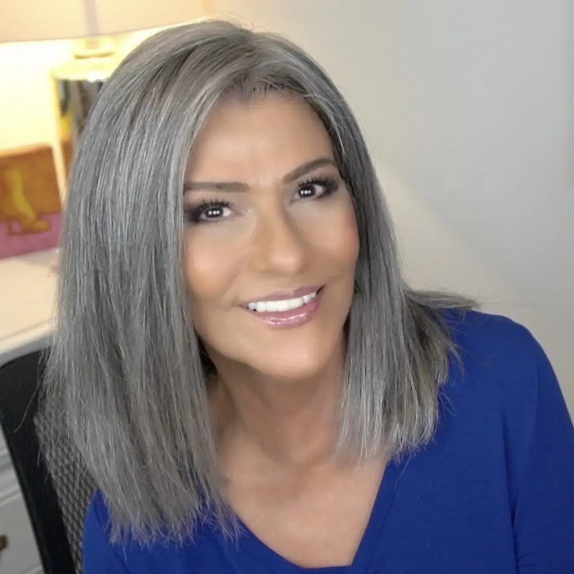 raw virgin Women topper frontal Wig Headgear Gray Silver Grey bob salt pepper color human Hair 5x5 hd Lace closure front Wig glueless about 13day