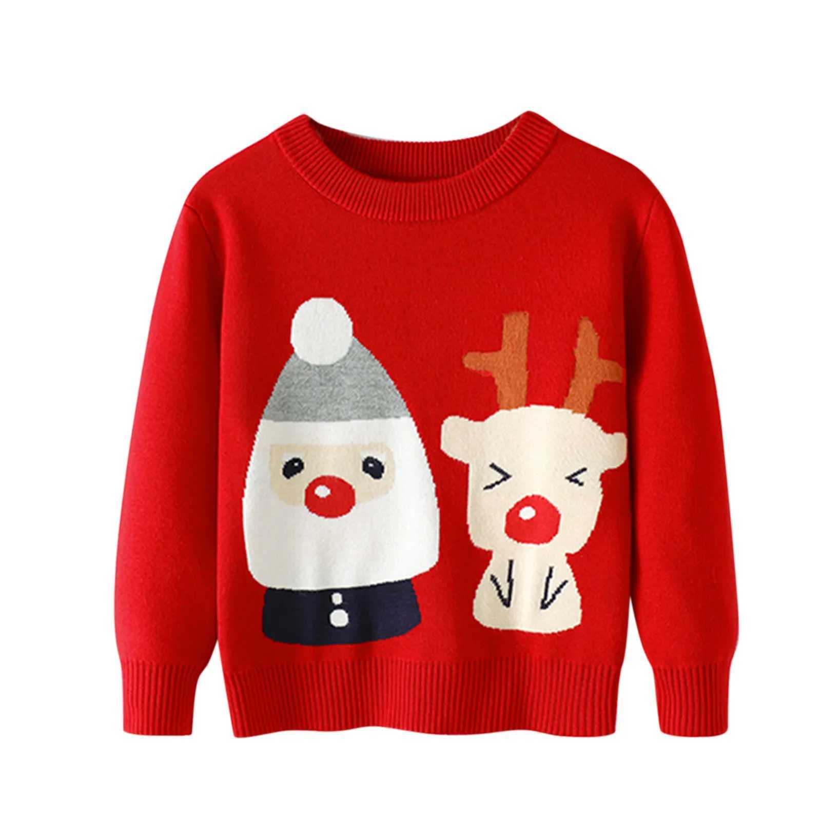 Christmas clothing knitted autumn winter Korean Christmas red snowman pullover sweater baby boys and girls sweater childrens clothing W241025