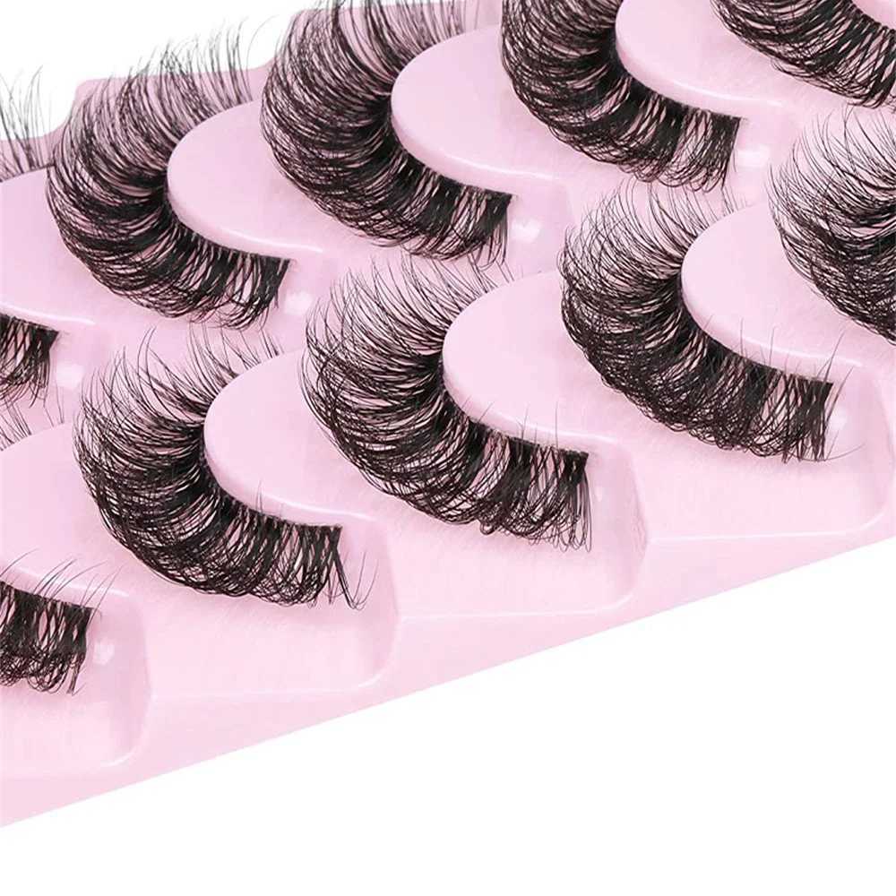 10 pairs of fake eyelashes 6D super fluffy Wispy artificial mink eyelashes cat eye effect dramatic eyelash extension makeupW241024