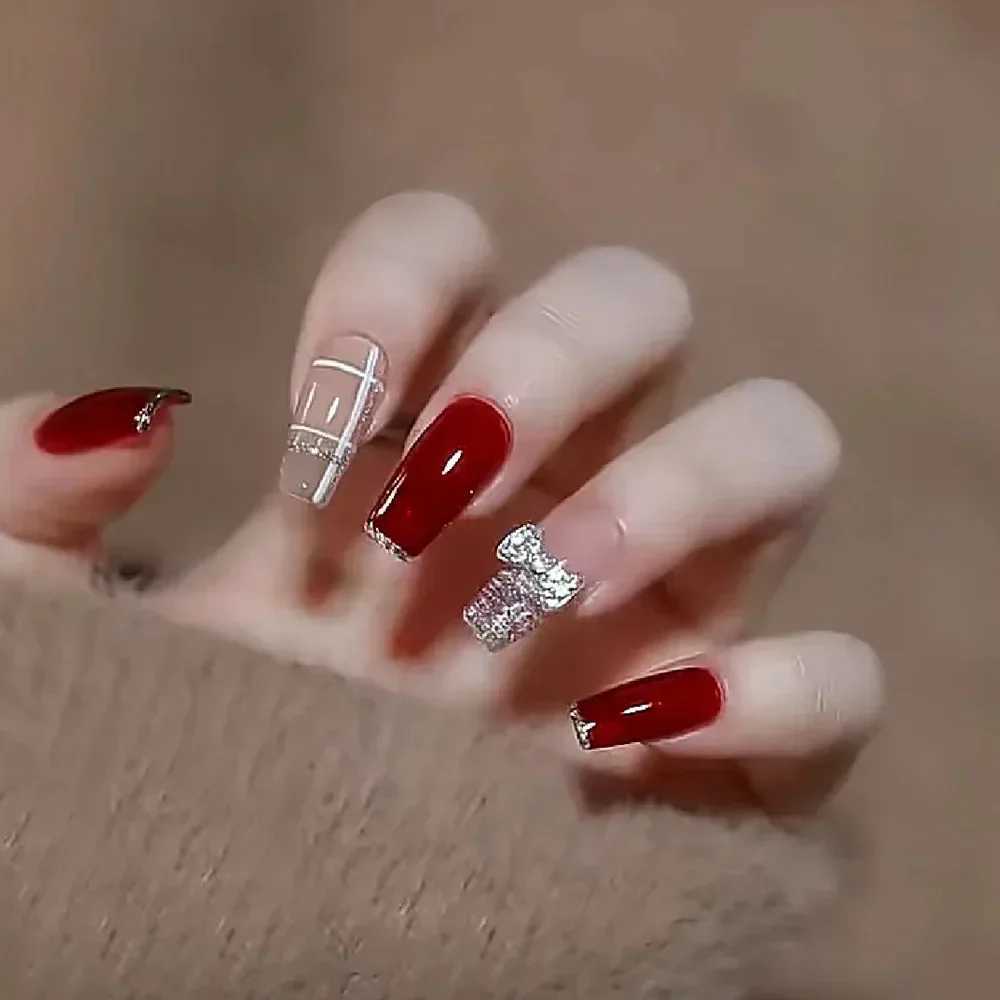 24Pcs Green Long Ballerina False Nails Butterfly with Glue Wearable Fake Nails Spring Rhinestones Full Cover Press on Nail TipsXJ241025