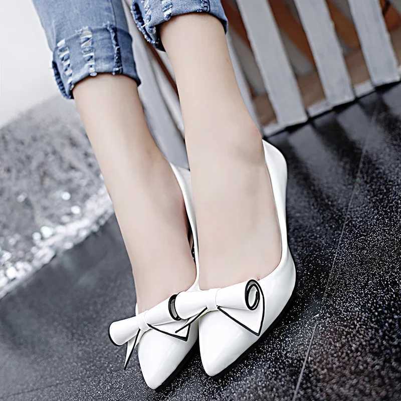 High Quality Womens Shoes High Quality Slippers - Womens High Heels Fi Bow Office and Professional New Shallow Mouth Womens High Heels T241024