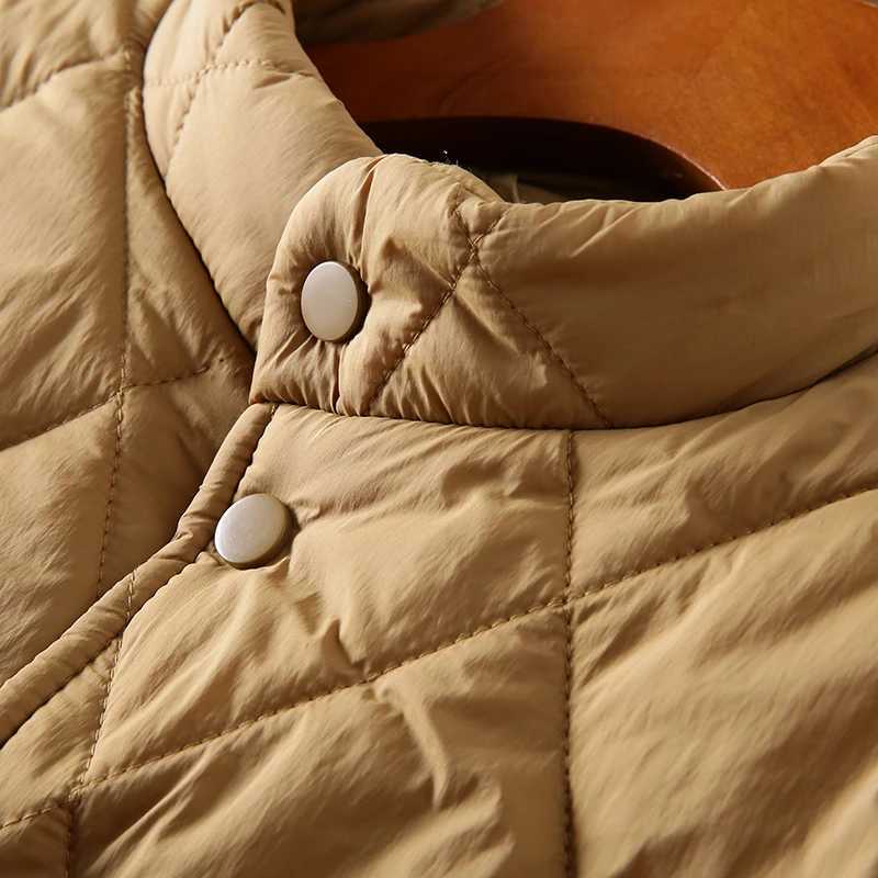 Mens cotton foam jacket for autumn and winter warm velvet lightweight waterproof stand up collar open top cotton jacket W241024