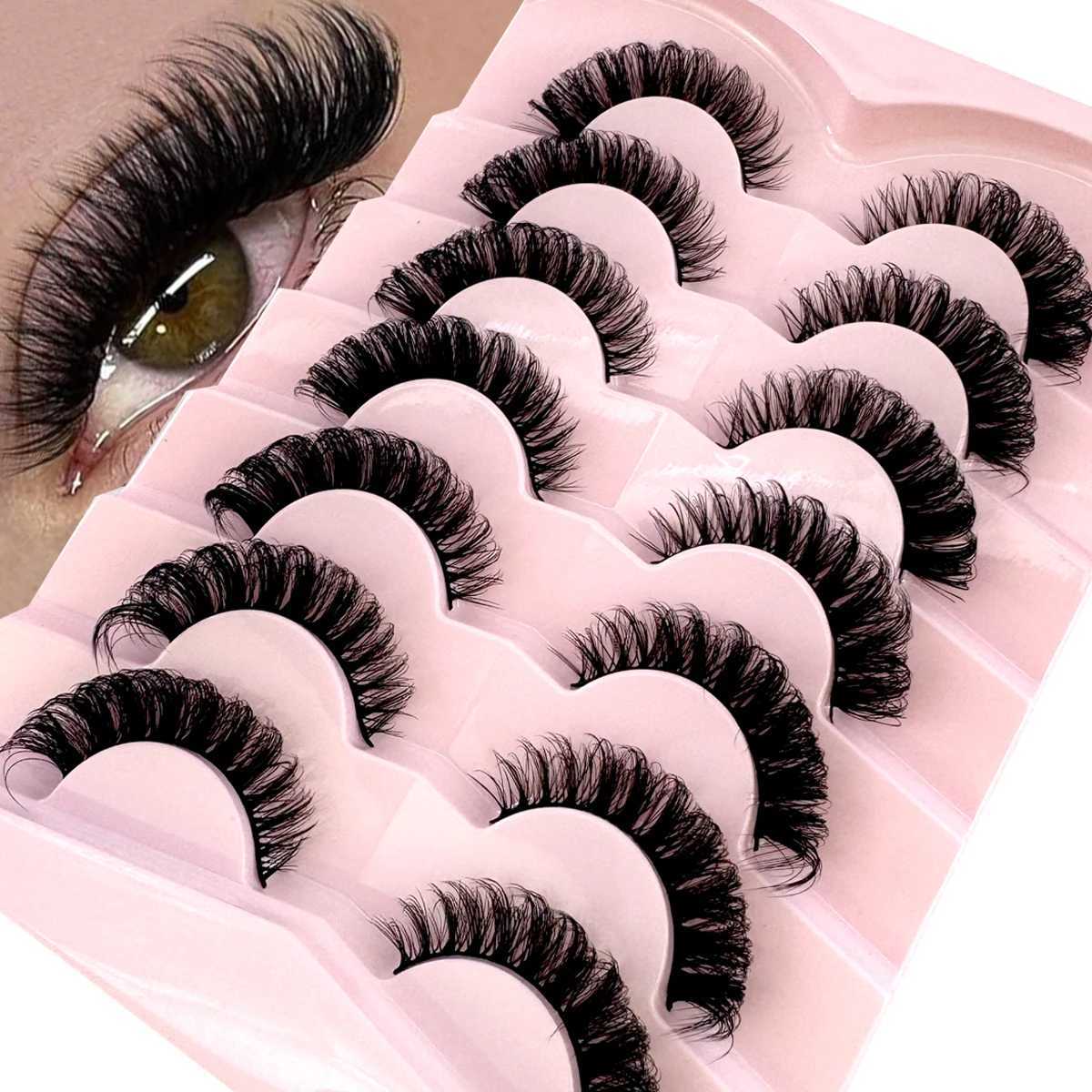 7 pairs of Russian striped eyelashes DD curly eyelash pack fluffy false eyelashesW241024