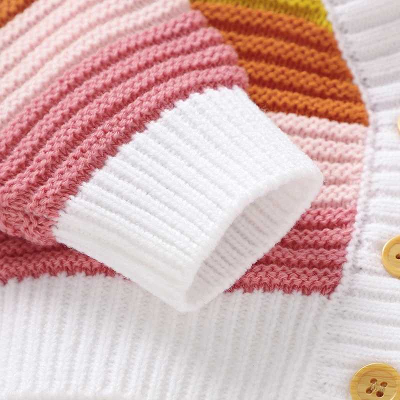 Cute baby girl sweater cardigan wool sweater winter V-neck long sleeved knitted newborn baby button jacket and Coats 1-3Y knitted top W241025