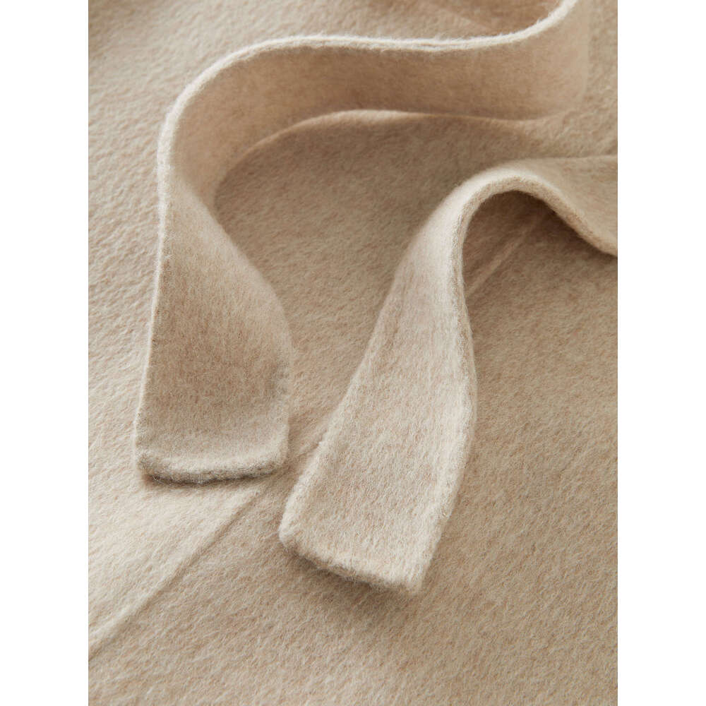 FSLE 100% Double Sides Long For Women Elegant Warm Winter 2024 Chic Coat 3 Colors Wool Tweed Jacket 24Fs14441 250526