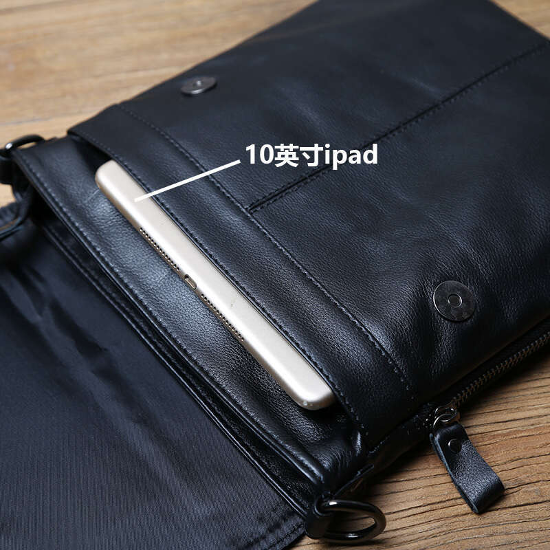 Casual Leather Men's Shoulder Versatile Top Layer Cowhide Crossbody Bag Trendy Ladies Small Backpack For 10-Inch Ipad