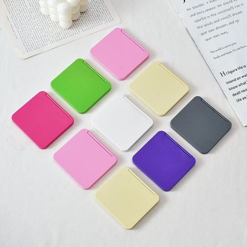 2Face Makeup Mirror Square Portable Cute GirlS Gift Hand Mini Pocket DoubleSided Compact Multiple Colors 241024