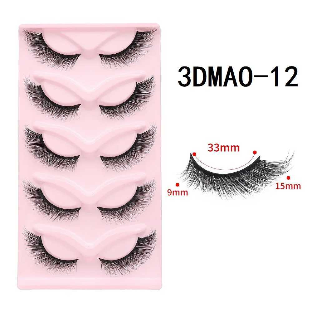 HBZGTLAD Cat Eye Eyelash 3D Natural False Eyelash Fluffy Soft Cross 5 pairs Manga Eyelash Wispy Natural Eyelash Extension MakeupW241024