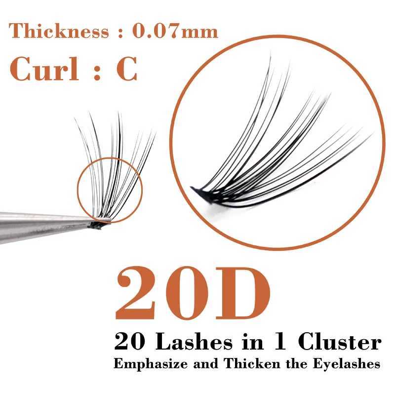 High quality 60 clusters 20D black lining mink fur personal eyelash extension professional false eyelashes artificial soft makeup toolW241024