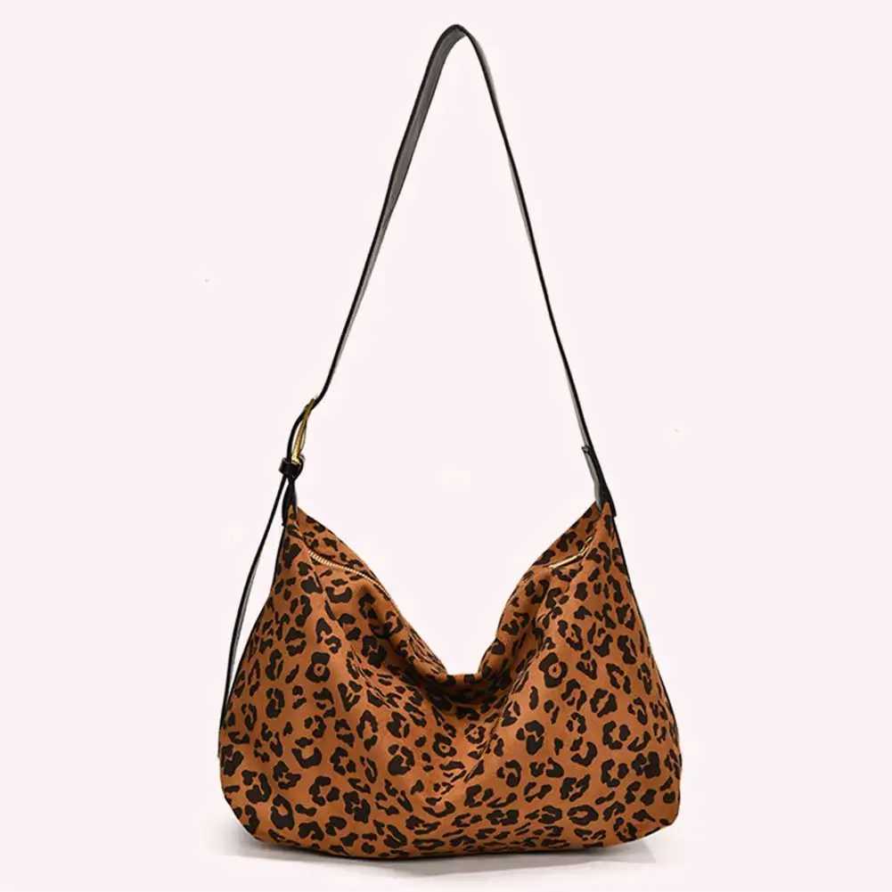 Women Tote Bag Large Capacity Leopard Hobo Handbag Pu Zipper Satchel Adjustable Shoulder Straps for Work Shopping and Travel 241025