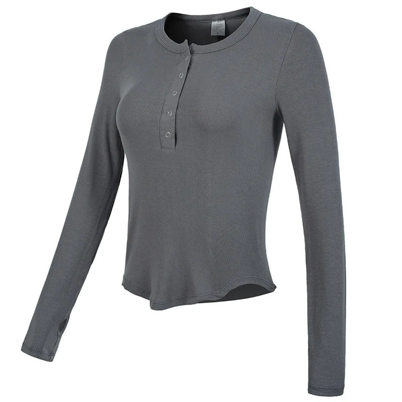 Breathable Yoga T-shirts Women Slim Long-sleeved Running Cycling Workout Clothes Quick-drying Tops Sportswear with Thumb Holes 241024