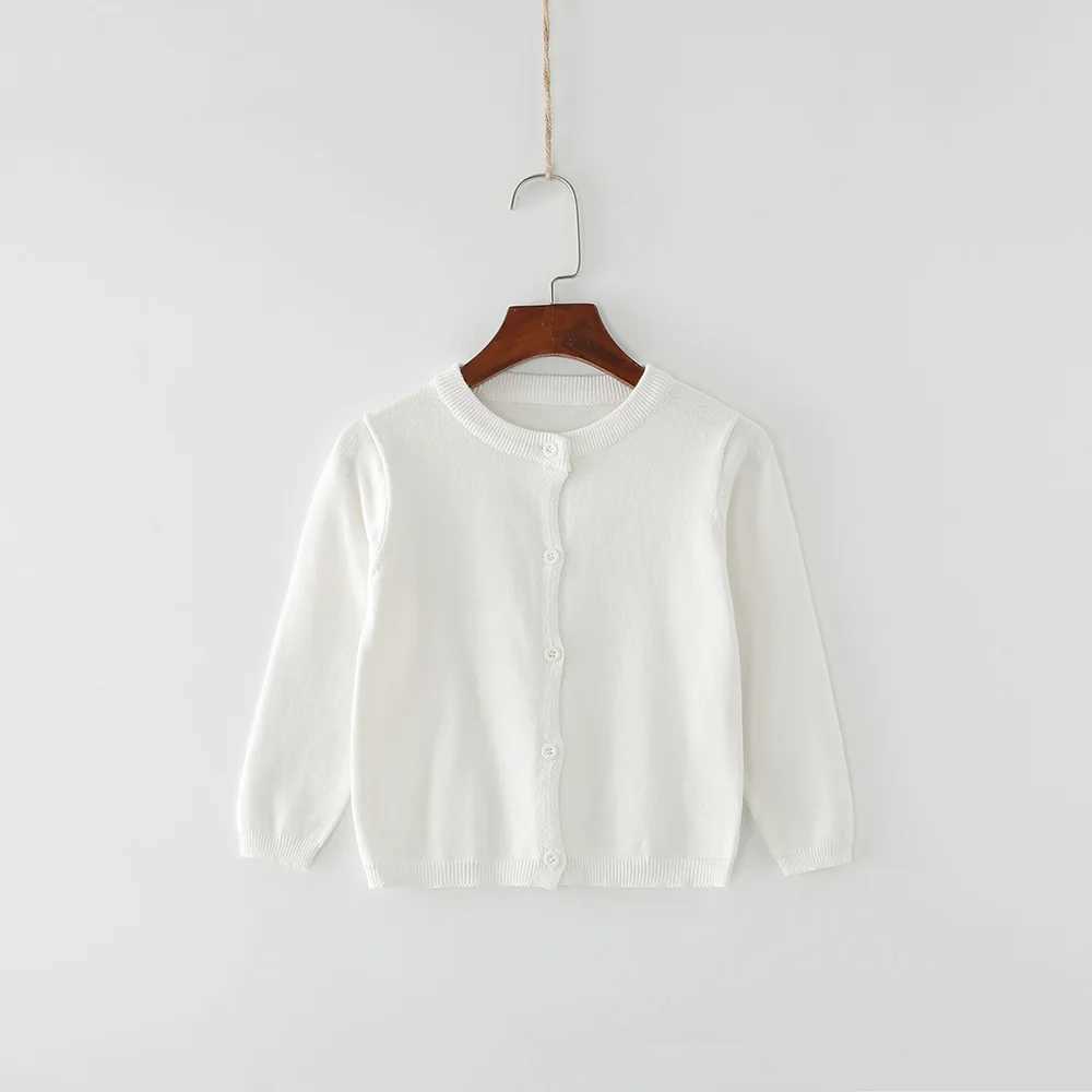Childrens sweaters childrens cotton soft candy colored cardigans wool sweaters for boys and girls aged 1 to 9 white sweaters baby girls clothing W2410