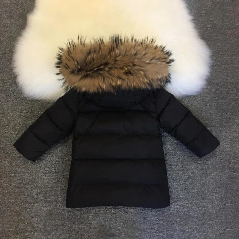 hooded real fur baby coat warm girls winter coat outdoor snow coat childrens coat thick childrens windbreaker 241024