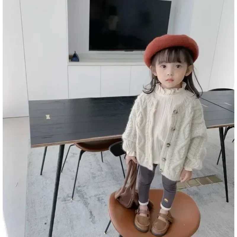 Childrens Clothing 2023 Autumn Girls Cardigan Fashion Childrens Sweater Girls Knitted Shirt Top Roupa Baby W241025