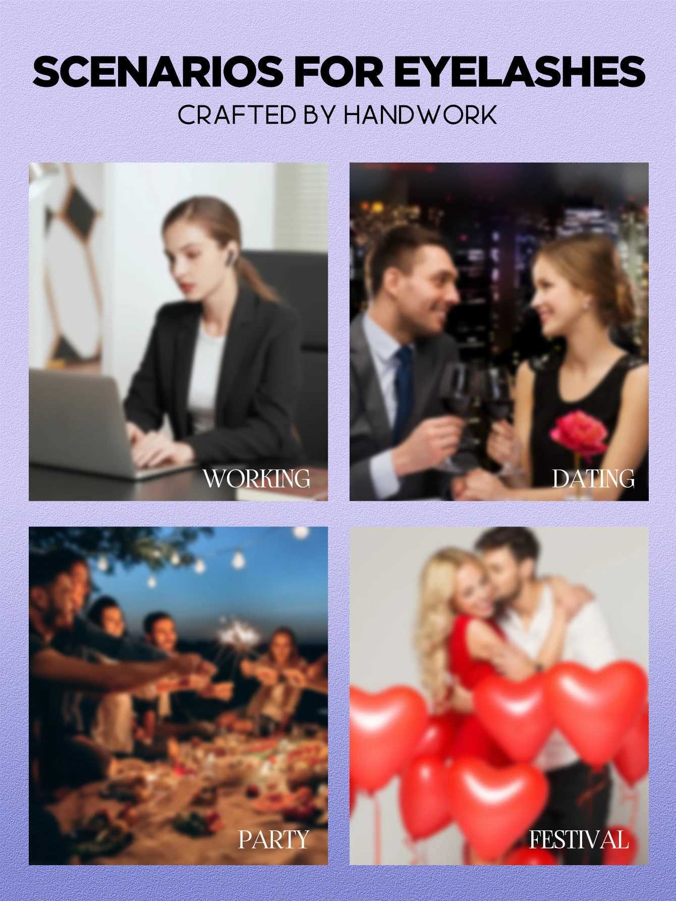 Groinneya Fluffy 3D artificial mink dramatic volume false eyelashes natural appearance soft full thickness curly Wispy eyelash extensionW241024