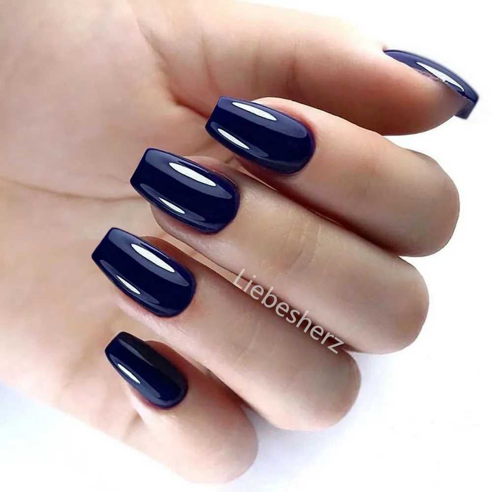 Press On Short Fake Nail Shiny Natural Artificial False Nails Ballerina Coffin DIY Fingertips Nail Supplies Manicure ToolXJ241025