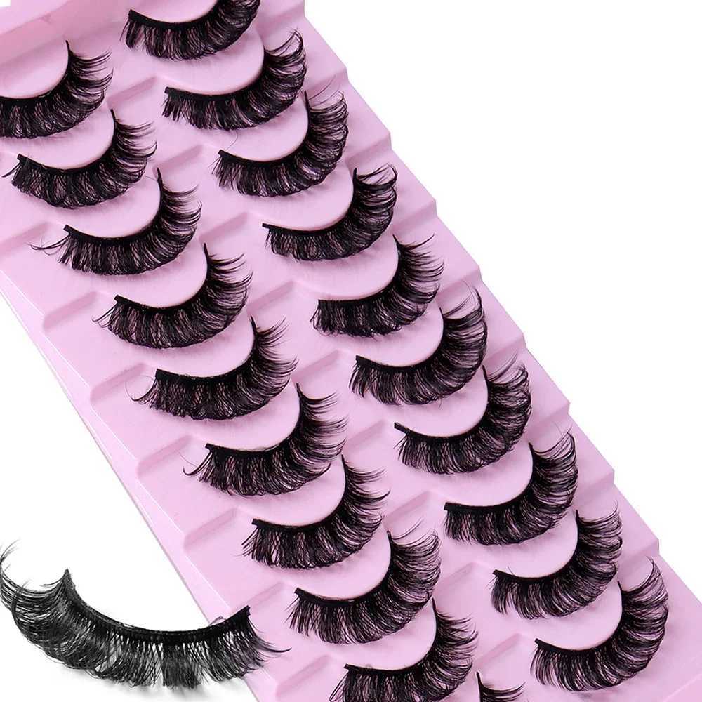 10 pairs of DD curly Russian lashes fluffy volume false eyelashes DD curly dramatic chaos artificial mink false eyelashes makeupW241024