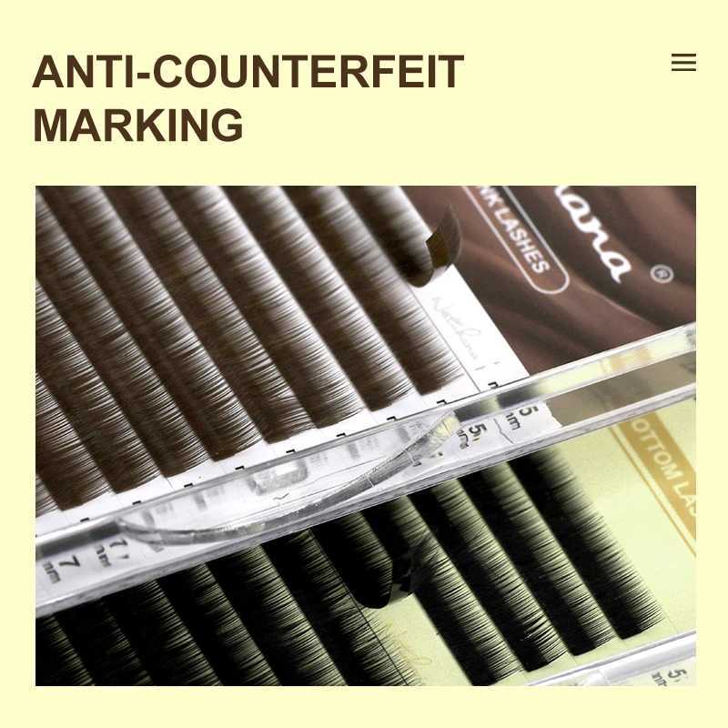 NATUHANA Bottom Eyelash Extension J/B/C Curl Natural Soft Lower Eyelash 5-8 Mixed Black Brown EyelashW241024