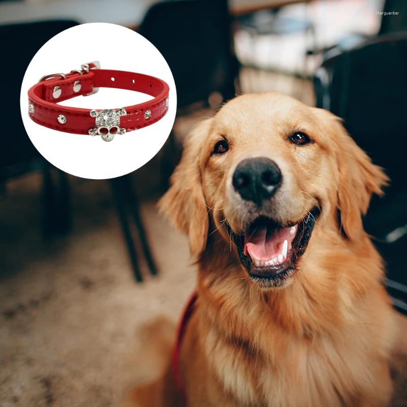 Dog Collars Halloween Skull Pet Collar Crystal PU Party Rhies Puppy Fashion Stylish