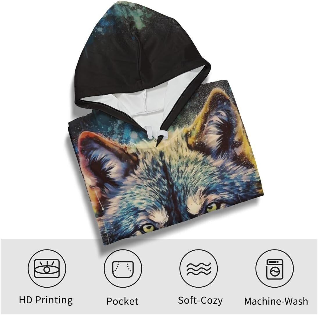 Hoodie for Mens Womens Novelty Wolf Graphic Hoodies Cool hoodies Sweatshirt Pullover Graphic Hoodies sweatshirt Fashionable and Warm