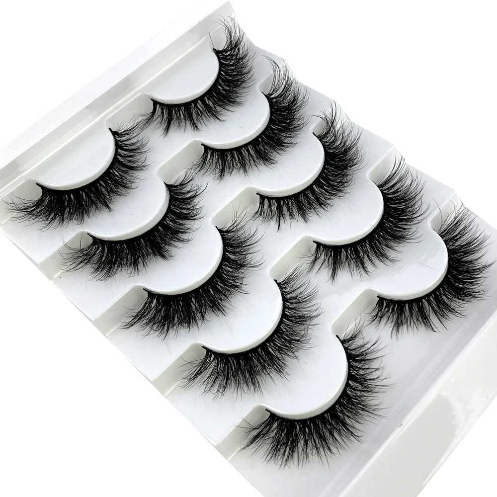 5 pairs of 3D mink eyelashes fake eyelashes fluffy and thick cross shaped Wispy natural mink eyelashes mink soft eyelash extension products makeup set