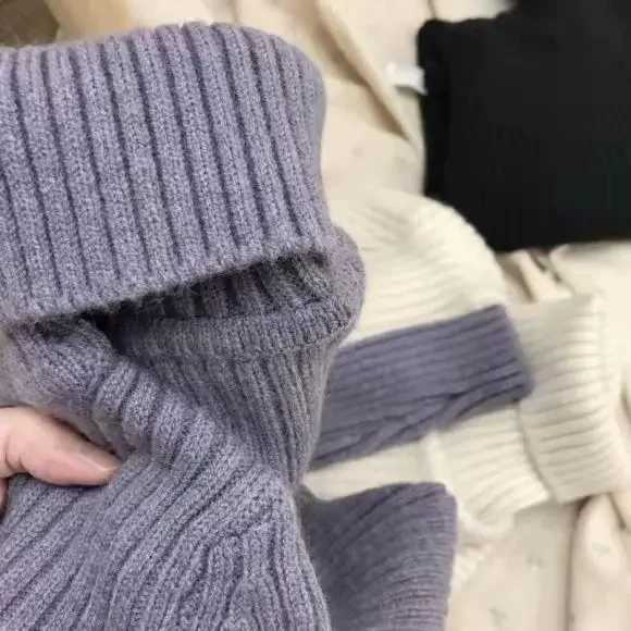 Boys and Girls Autumn and Winter Thick Bottom Sweaters Girls Sweaters Girls High Neck From Inside Out W241025