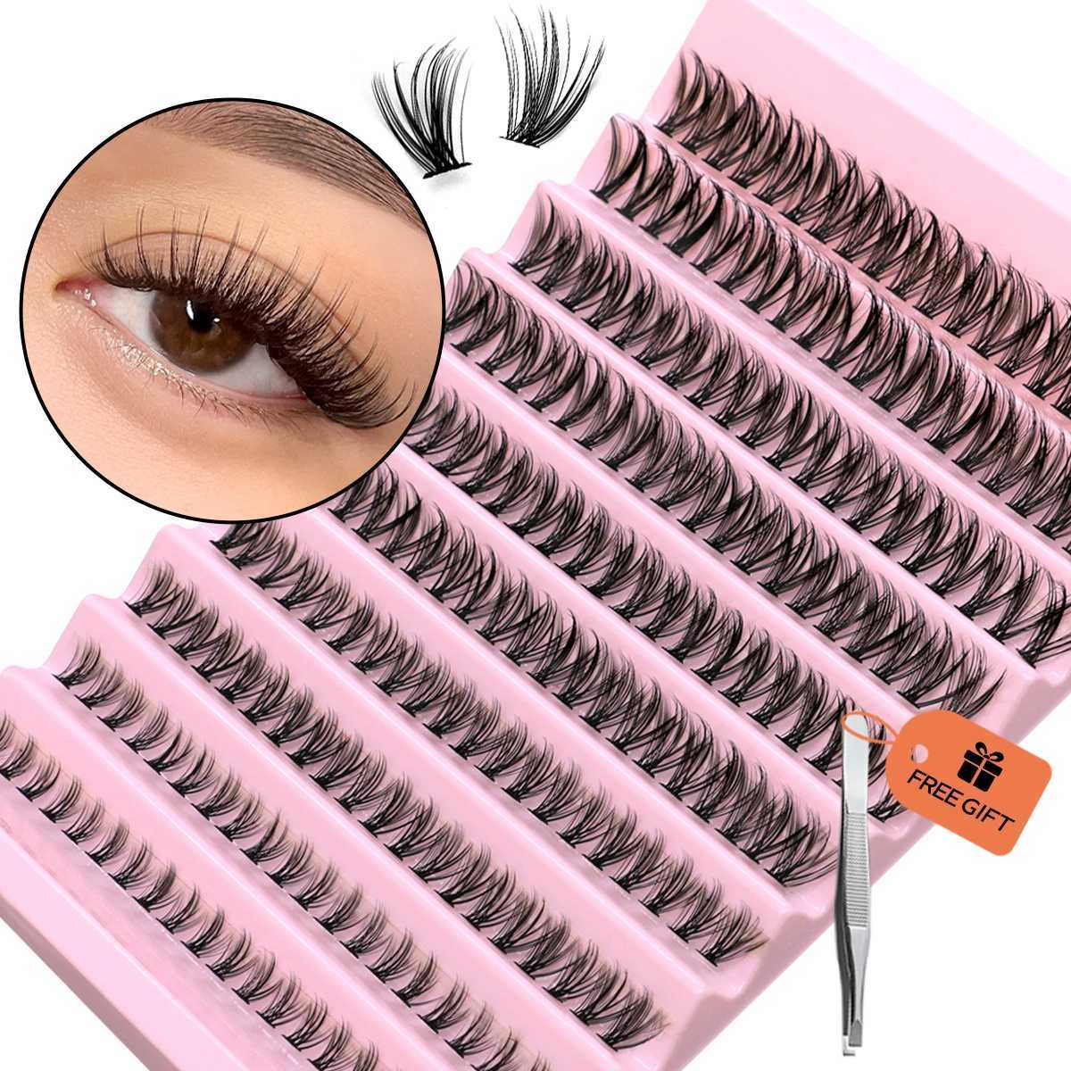 GROINNEYA DIY cluster eyelash natural eyelash extension Dovetail segmented eyelash natural segmented eyelash bundleW241024