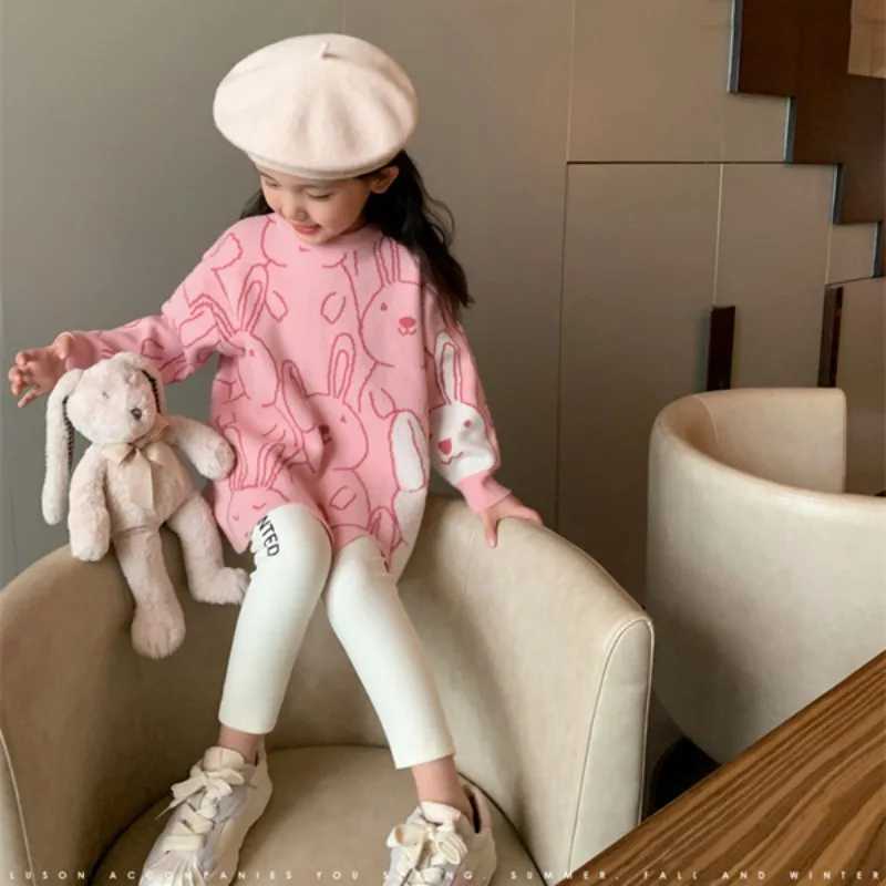 Girls sweater wool jacket Knitwear 2022 beautiful thick warm winter autumn windproof cotton childrens clothing W241025
