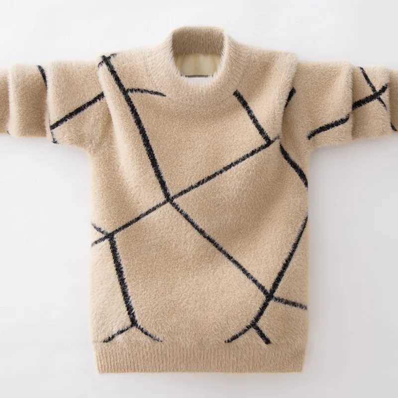 Childrens Sweater Winter Pullover Boys Knitted Warm Sweater Fashion Childrens Top 6 8 10 12 Year Old Teenagers 110-160 W241025