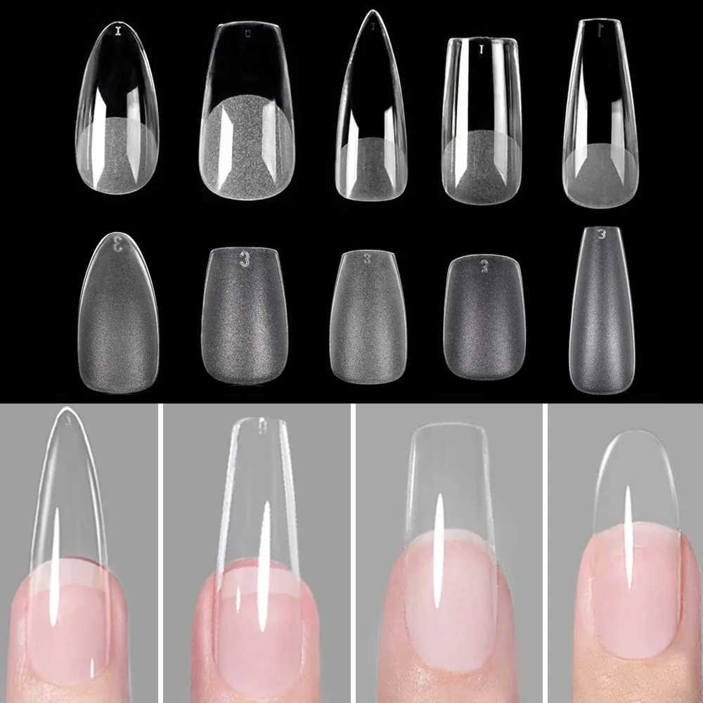 120pcs/Bag Nail Tips Coffin Press on Nail Clear Full Cover Fake Nail Artificial Long press on nailsXJ241025