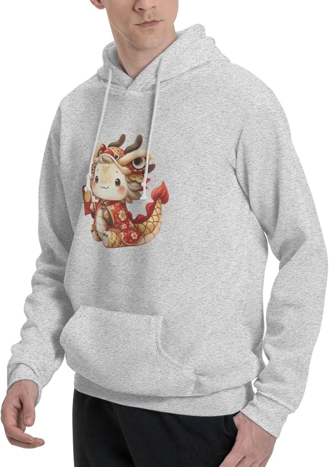 Hoodie for Mens Womens Funny Cartoon Chinese Dragon Print Hoodie Clothing Graphic Hoodies sweatshirt Pullover Long Sleeve lucky dragon